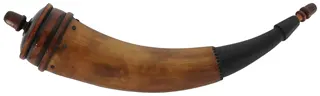 Powder Horn,
12-1/2", raised tip, turned base